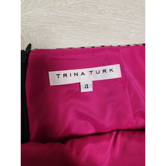 Trina Turk Red & Black Stripe Rico Striped Mini Skirt Multicolor Size 4 - Picture 7 of 9